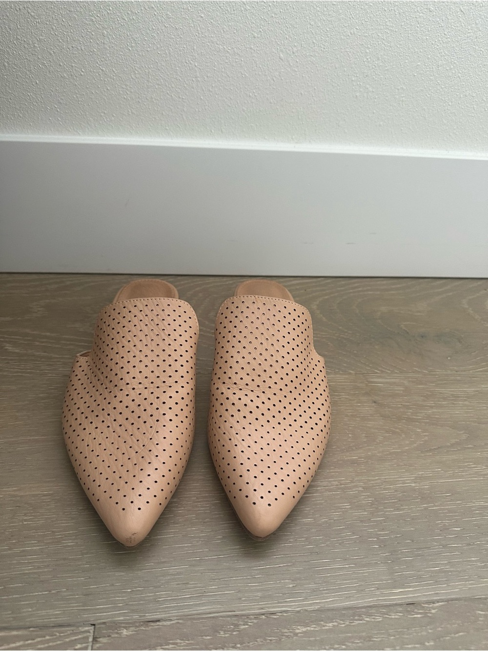 Mi.iM Nude Perforated Pointed Toe Mules - Picture 2 of 4